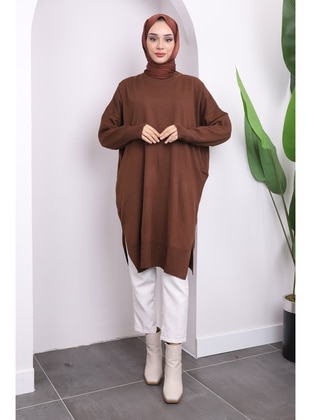 Brown - Knit Tunics - İmaj Butik