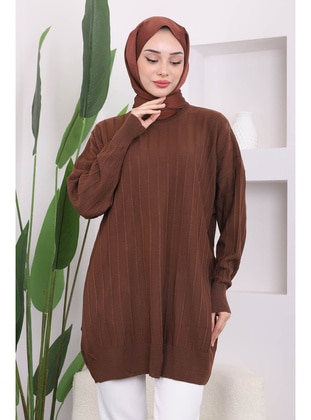 Brown - Knit Tunics - İmaj Butik