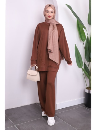 Milky Brown - Unlined - Suit - İmaj Butik