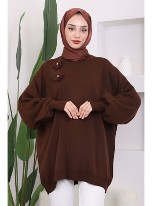 Brown - Knit Sweaters - İmaj Butik