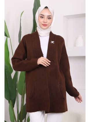 Brown - Knit Cardigan - İmaj Butik