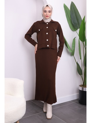 Brown - Knit Dresses - İmaj Butik