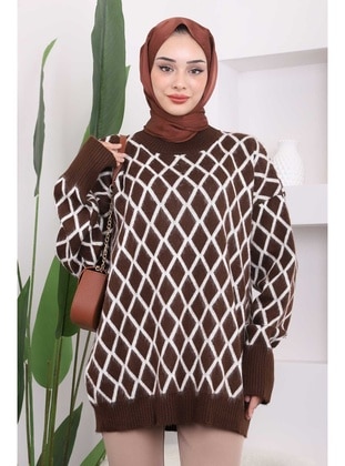 Brown - Knit Sweaters - İmaj Butik