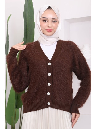 Brown - Knit Cardigan - İmaj Butik