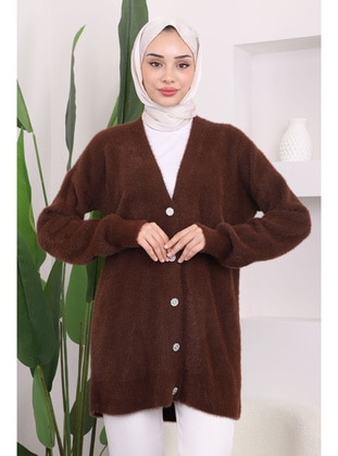 Brown - Knit Cardigan - İmaj Butik