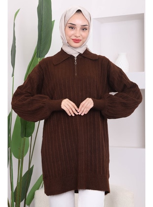 Brown - Knit Tunics - İmaj Butik