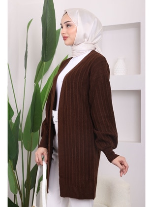 Brown - Knit Cardigan - İmaj Butik