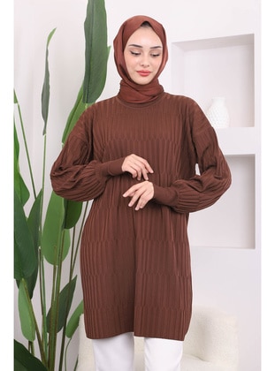 Brown - Knit Tunics - İmaj Butik