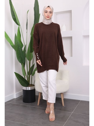 Brown - Knit Tunics - İmaj Butik