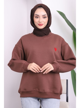 Brown - Sweat-shirt - İmaj Butik