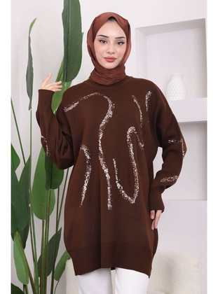 Brown - Knit Tunics - İmaj Butik