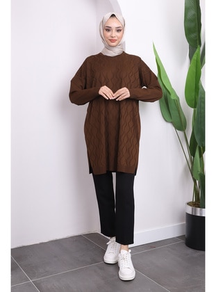 Brown - Knit Tunics - İmaj Butik