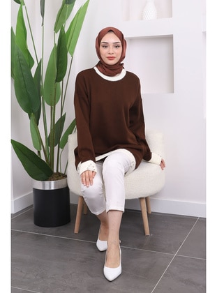 Brown - Knit Tunics - İmaj Butik