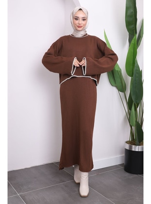 Brown - Knit Dresses - İmaj Butik