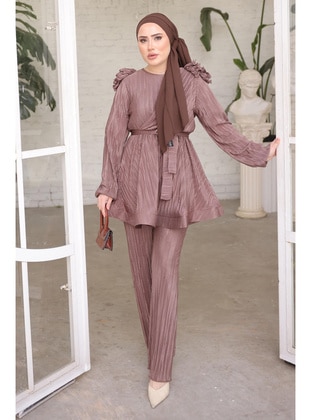 Milky Brown - Unlined - Suit - İmaj Butik