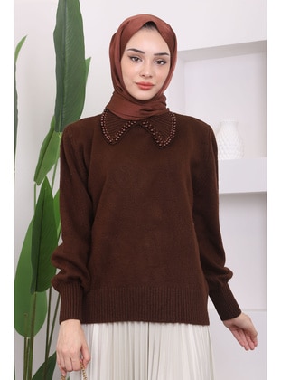 Brown - Knit Sweaters - İmaj Butik