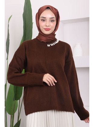 Brown - Knit Sweaters - İmaj Butik