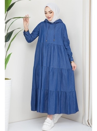 Dark Blue - Modest Dress - Hafsa Mina