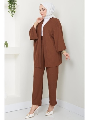 Brown - Suit - Hafsa Mina