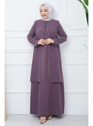 Maroon - Modest Dress - Hafsa Mina