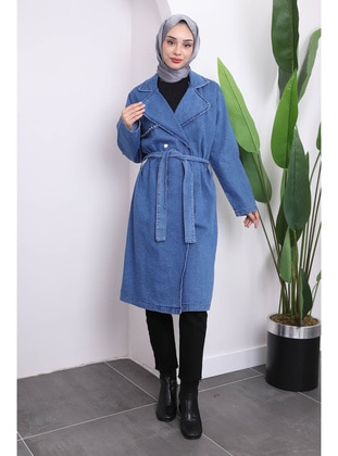 Dark Blue - Trench Coat - İmaj Butik