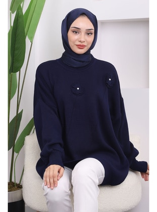 Navy Blue - Knit Sweaters - İmaj Butik