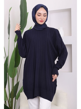 Navy Blue - Knit Tunics - İmaj Butik