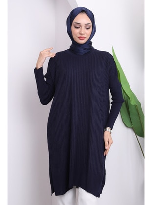 Navy Blue - Knit Tunics - İmaj Butik