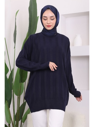 Navy Blue - Knit Tunics - İmaj Butik