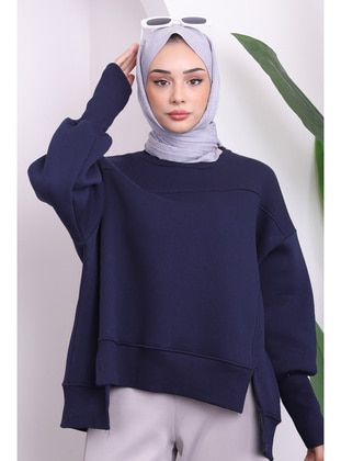 Navy Blue - Sweat-shirt - İmaj Butik