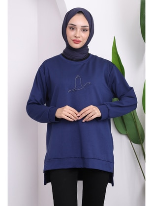 Navy Blue - Sweat-shirt - İmaj Butik