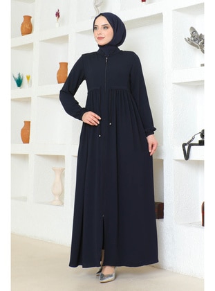 Navy Blue - Unlined - Abaya - İmaj Butik