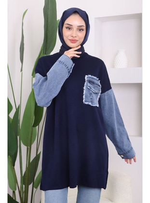 Navy Blue - Knit Tunics - İmaj Butik