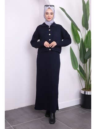 Navy Blue - Knit Dresses - İmaj Butik