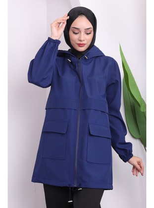 Navy Blue - Unlined - Trench Coat - İmaj Butik