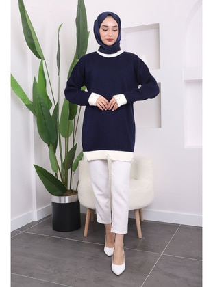 Navy Blue - Knit Tunics - İmaj Butik