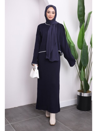 Navy Blue - Knit Dresses - İmaj Butik