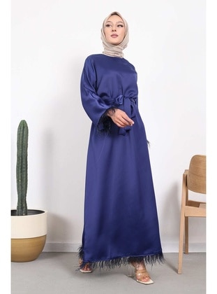 Navy Blue - Unlined - Modest Dress - İmaj Butik