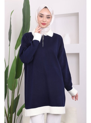 Navy Blue - Knit Tunics - İmaj Butik