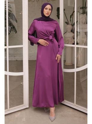 Lilac - Unlined - Modest Evening Dress - İmaj Butik