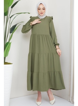 Khaki - Modest Dress - Hafsa Mina