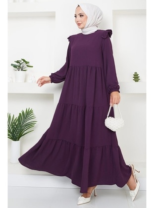 Purple - Modest Dress - Hafsa Mina