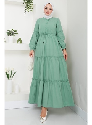 Mint Green - Modest Dress - Hafsa Mina