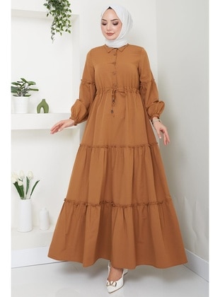 Tan - Modest Dress - Hafsa Mina