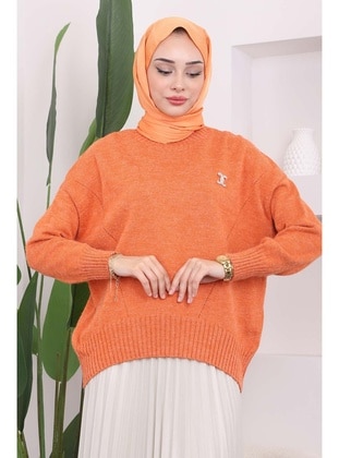 Orange - Knit Sweaters - İmaj Butik