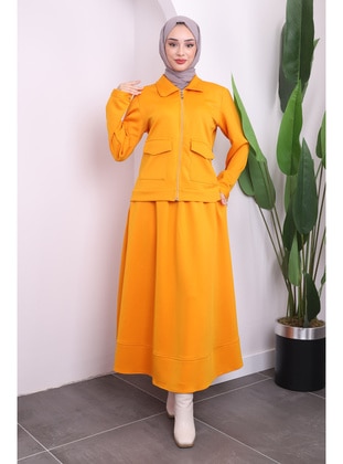 Orange - Unlined - Suit - İmaj Butik