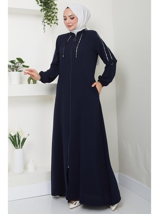 Navy Blue - Abaya - Hafsa Mina