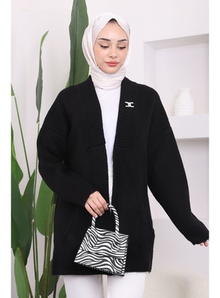 Black - Knit Cardigan - İmaj Butik