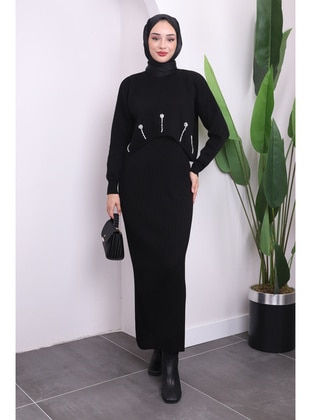 Black - Knit Dresses - İmaj Butik