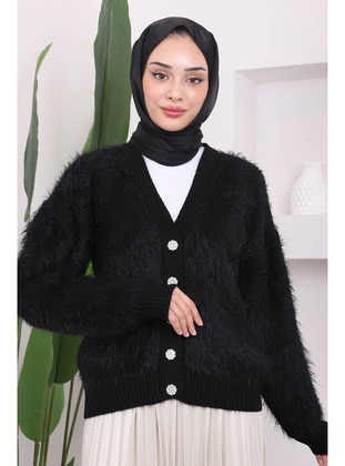 Black - Knit Cardigan - İmaj Butik